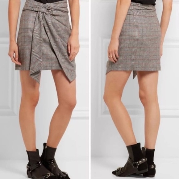 Isabel Marant Kim side knot houndstooth skirt Size 2 - Picture 1 of 8